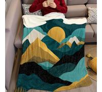 Turquoise Plaid Couverture 70 x 100 cm Montagnes Simiennes Couverture Peluche Doux Molleton Légère Chaude Confortable pour la Chambre à Coucher Salons Filles Garçon Gifts