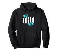 Turquoise Take The Risk Turquoise Graphic Sweat à Capuche