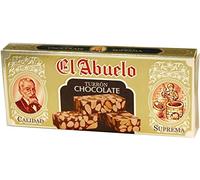 Turrón de chocolate 300 gr. - Nougat aux chocolat avec amandes - El Abuelo - Fabriqué à Jijona, Alicante (Espagne)