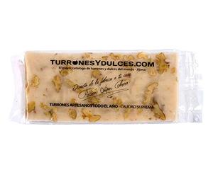 Turron nata y nueces - crème et noix - 300gr. - Nougat tendre - Turrones Fabián - Fabriqué à Jijona, Alicante (Espagne)