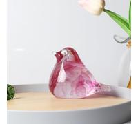 TURSGYZ Fait à la Main en Verre Rose Colombe Hirondelle Oiseau Figurine en Verre soufflé glaçure colorée Presse-papiers Cadeau d'anniversaire Table Ornements décor à la Maison