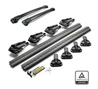 Turtle AIR1 | Galerie de Toit, Barres de Toit | Compatible avec Jeep Grand Cherokee WK 2005-2010; pour Le Montage de coffres de Toit, de Porte-vélos, d’échelles | Structure en Aluminium Durable | TÜV