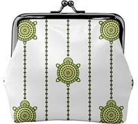 Turtle and Line on White Porte-Monnaie en Cuir pour Femme, Petite Pochette à la Monnaie avec Fermoir à Fermeture Kiss-Lock Fermeture à Boucle Portefeuille pour Cadeau Fille