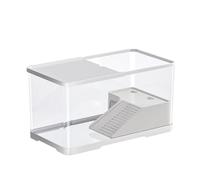 Turtle Aquarium, 12.05 inch turtle tank with cover & basking, 10L water capacity, 360° view, anti-fall design, easy-care mini aquarium for small water turtles
