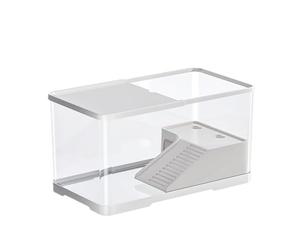 Turtle Aquarium, 12.05 inch Turtle Tank with Cover & basking, 10L Water Capacity, 360° View, Anti-Fall Design, Easy-Care Mini Aquarium for Small Water Turtles