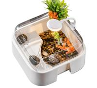 Turtle Aquarium - 30x26x16cm PP Escape Proof Habitat, USB Lighted Terrarium Kit | Reptile Housing System, Indoor Home Office Use Hermit Crab Tortoise Snake Spider