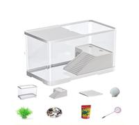 Turtle Aquarium Tank with Basking Platform Turtles, Terrapins, Crayfish & Small Animals with Drain System(MediumB)