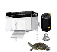 Turtle Basking Dock - PET Turtle Tartle Basking Dock avec couvercle | Escalade en rampe de schiste reptiles pour la cage de clôture Terrapins Terrapin pour l'observation pour le restaurant, balcon
