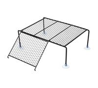 Turtle Basking Dock - Suction Cup Floating Rest Platforms for Reptile Tank | Acrylic Resin Base, Grip Pads, Climbing Ramp Habitat for Terrapin Salamander Crab Tortoise Aquarium Indoor Outdoor Setup