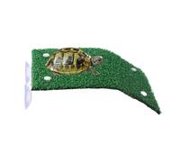 Turtle Basking Dock, Tank Ramp, Reptile Resting Area, Simulation Grass, Slip-Resistant Decorative Design, Green 1-Pack, for Aquarium Balcony Living Room Terrapin