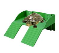 Turtle Basking Non-Slip Ramp with Food Holder, Aquarium Climbing Resting Rock for Tortoise Bearded Dragon Gecko Feeding Sleeping, Tank Accessory Gecko Lizard Rest Resting