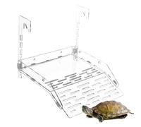 Turtle Basking Ramp - Acrylic 20x25cm | Transparent Climbing Dock, Aquarium Reptile Resting Terrace | Turtle Tank for Lizards Frogs Hermit Crabs Habitat Accessories