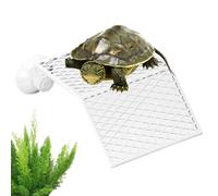 Turtle Basking, Suction Cup Large Iron with Hole | Anti-Slip Artificial Grass Basking, Non Slip Turtle Baskings Fish Tank Accessories for Tortoise Lizard Frog Fish Reptile Pool Aquar