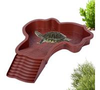Turtle Bathing Pool Tortle Pool | Turtle Tank | Turtle Soaking Tub with Ladder, Turtle Bathing Pool, Landscape Fish Tank Decoration, Habitat for Turtles, Gecko, Bearded Dragon - Reptile Habitat