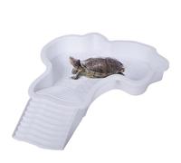 Turtle Bathing Pool Tortoise Water Dish With Ladder | Reptile Bathing Pool And Feeding Station, Realistic Landscape Fish Tank Decoration For Geckos B́athing ool , Turtles, And Bearded Dragons