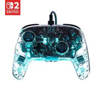 Turtle Beach Manette de gaming Afterglow transparente – RGB filaire – Officielle Nintendo Switch 2