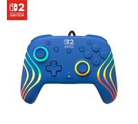 Turtle Beach Manette Afterglow Wave RGB filaire sous licence officielle pour Nintendo Switch 2 Bleu
