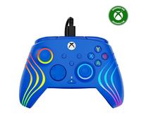 Turtle Beach Afterglow Wave Controller Bleu Manette de jeu RGB filaire - Licence pour Xbox Series XS, Xbox One et Windows - Boutons programmables, gachettes à effet Hall, commandes audio