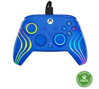 Turtle Beach Afterglow Wave Controller Bleu Manette de jeu RGB filaire - Licence pour Xbox Series XS, Xbox One et Windows - Boutons programmables, gachettes à effet Hall, commandes audio