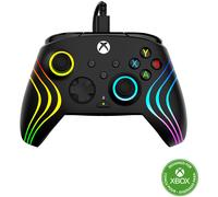 Turtle Beach Afterglow Wave Controller Noir Manette de jeu RGB filaire - Licence pour Xbox Series XS, Xbox One et Windows - Boutons programmables, gachettes à effet Hall, commandes audio