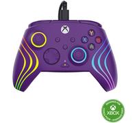 Turtle Beach Afterglow Wave Controller Violet Manette de jeu RGB filaire - Licence pour Xbox Series XS, Xbox One et Windows - Boutons programmables, gachettes à effet Hall, commandes audio