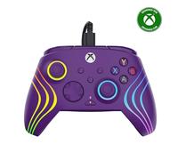 Turtle Beach Afterglow Wave Controller Violet Manette de jeu RGB filaire - Licence pour Xbox Series XS, Xbox One et Windows - Boutons programmables, gachettes à effet Hall, commandes audio