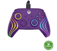 Turtle Beach Afterglow Wave Controller Violet Manette de jeu RGB filaire - Licence pour Xbox Series XS, Xbox One et Windows - Boutons programmables, gachettes à effet Hall, commandes audio