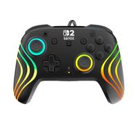 TURTLE BEACH Afterglow Wave Manette Filaire (USB) RGB - Joysticks à Effet Hall, Bouton C pour GameChat, 2 Boutons Arrière Programmables - Nintendo Switch 2 & Switch - Noir