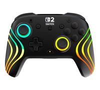 Turtle Beach Afterglow Wave Manette sans Fil RGB - Joysticks TMR, Batterie 20h, Bouton C pour GameChat, 2 Boutons Programmables - Nintendo Switch 2 & Switch - Noir