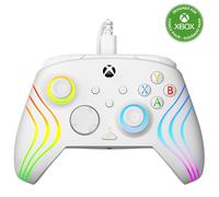 Turtle Beach Afterglow Wave Controller Blanc Manette de jeu RGB filaire - Licence pour Xbox Series XS, Xbox One et Windows - Boutons programmables, gachettes à effet Hall, commandes audio