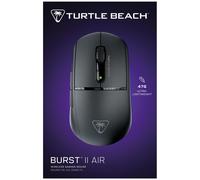 Turtle Beach Burst II Air - Souris gaming sans fil 2,4 GHz : ultralégère avec 47 g, touches optiques, symétrique, capteur optique 26 000 PPP, Bluetooth, autonomie 120h, câble USB-C - Noir