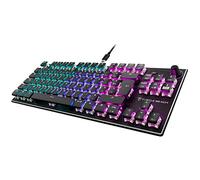 Turtle Beach Vulcan TKL - Clavier de Jeu mécanique Compact RGB, rétroéclairage AIMO LED Touche par Touche, interrupteurs linéaires Titan, Plaque supérieure en Aluminium, molette multimédia, Noir
