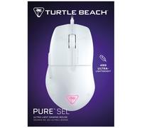 Turtle Beach Pure SEL - Souris gaming ergonomique ultralégère RGB, capteur optique DPI 8K, touches mécaniques, système de prétension, patins en PTFE pur, éclairage RGB - Blanc