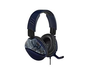 Turtle Beach Recon 70 Camo Bleu - Casque Gaming Circum-Aural Filaire, HP 40mm, Micro Omnidirectionnel, Jack 3.5mm, PS4/PS5/Xbox/Switch/PC, Câble 1.2m