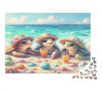 Turtle Beach Vacation Puzzles 1000 Pièces Cadeau Unique Jeu Éducatif Défi Jouet À De Qualité Supérieure Peinture Art pour Adultes Et Enfants 70x50cm/1000pcs