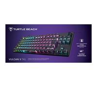 Turtle Beach Vulcan II TKL Noir RGB Clavier de gaming PC mécanique avec Interrupteurs linéaires pré-lubrifiés échangeables à chaud, éclairage RGB par touche e molette de volume. Dispotision FR AZERTY