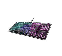 Turtle Beach Vulcan TKL - Clavier de Jeu mécanique Compact RGB, rétroéclairage AIMO LED Touche par Touche, interrupteurs linéaires Titan, Plaque supérieure en Aluminium, molette multimédia, Noir