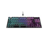 Turtle Beach Vulcan TKL - Clavier de Jeu mécanique Compact RGB, rétroéclairage AIMO LED Touche par Touche, interrupteurs linéaires Titan, Plaque supérieure en Aluminium, molette multimédia, Noir