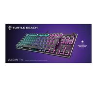Turtle Beach Vulcan TKL - Clavier de Jeu mécanique Compact RGB, rétroéclairage AIMO LED Touche par Touche, interrupteurs linéaires Titan, Plaque supérieure en Aluminium, molette multimédia, Noir