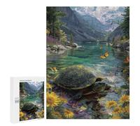 Turtle by The Lake with Butterflies Puzzle 1000 Pièces Educa Jouet en Bois Cadeau Unique Décoration Intérieure Jeu Éducatif Challenge Toy Adultes Et Enfants À Partir De 14 Ans 500 PCS