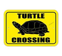 Turtle Crossing Plaque en métal rétro chic pour garage, jardin, maison, décoration murale 30,5 x 45,7 cm