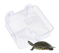 Turtle Dock - Acrylique Clear, Suction Terrace | 18,5 x 17 x 5,5 cm Stable Habitat Step with Secure Grip Feature, Ideal Aquatic Reptile Accessory For Tank Aquarium Pet Care Terrarium Environment