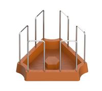 Turtle Feeding Bowl - PP 20cm, Reptile Corner Dish, Triangle Shape | Detachable Fence, Tortoise Food Water Tray, Terrarium Feeding Station For Lizard, Gecko, Frogs, Hermit Crab, Snakes, Enrichment