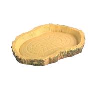 Turtle Feeding Dishes, Simulation Pet Bowl, Portable Chameleon Feeder, 4.33x3.15x0.39 inches Compact Realistic Stone Look, Non Toxic Material for Reptile, Turtle and Tortoise