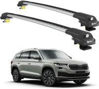 TURTLE Galerie de toit AIR-1 SKODA KODIAQ NS7 2017 - 2024 Rails surélevés , Argent