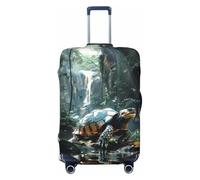 Turtle In Jungle Housse de protection pour bagages de voyage Motif cascade 45,7 à 81,3 cm, Noir/blanc, Large