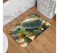 Turtle in the Sun Paillasson antidérapant absorbant doux et lavable pour décoration élégante de cuisine, chambre à coucher, salle de bain 40,6 x 61 cm