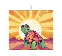 Turtle in the sun Tapis de séchage pour comptoir de cuisine 45,7 x 40,6 cm super absorbant en microfibre antidérapant Tapis égouttoir à vaisselle extra large Tapis de séchage de cuisine