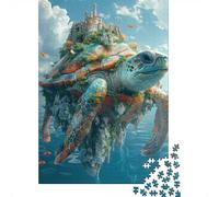 Turtle Island Puzzle Fantasy Wildlife Art 1000 Pièces Papier Recyclé pour Adultes Et À Partir De 12 Ans Puzzle pour Adultes Amusant Et Stimulant Jeu de Famille 52x38cm/1000pcs