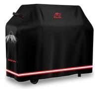 Turtle Life Housse de barbecue ultra résistante et imperméable pour barbecues à gaz 5-6 brûleurs, compatible Weber Genesis Summit Char-Broil Deluxe, 132 cm, noir